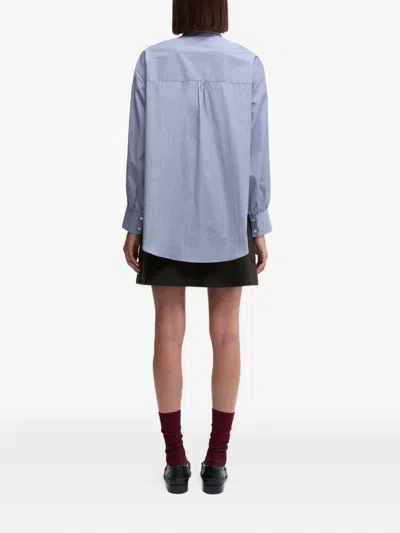 Aspesi Cotton Pinpoint Masculine Shirt In Blue