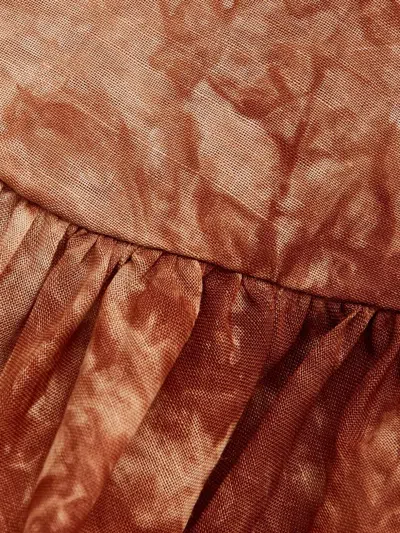 Bronx And Banco Caleta Tie-dye Ruffled Dress In Brown