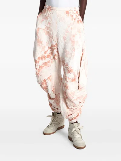 One Teaspoon Draped Snakeskin-print Trousers In White