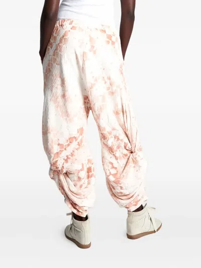 One Teaspoon Draped Snakeskin-print Trousers In White