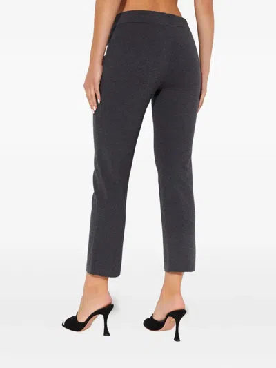 Norma Kamali Flat-front Cropped Trousers In Gray