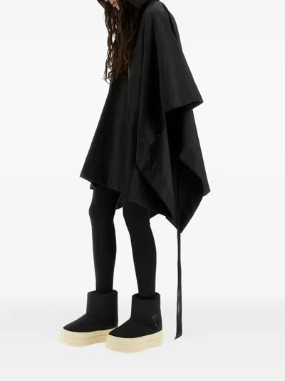 Rick Owens Drkshdw Asymmetric Hem Hooded Sweatshirt Design In Black