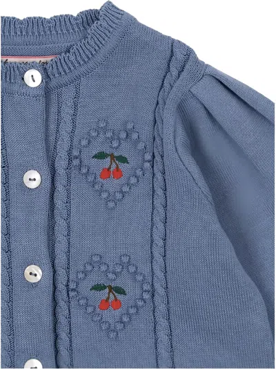 Konges Sløjd Cherry-detail Cardigan In Blue