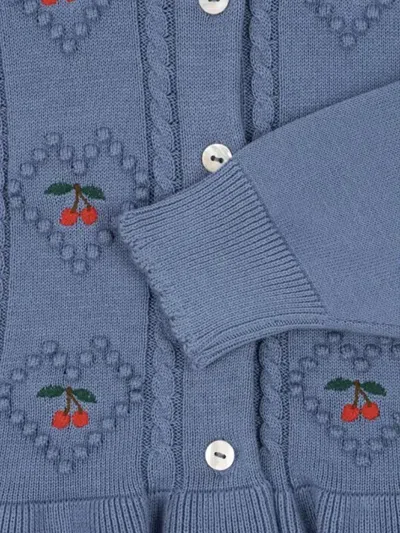 Konges Sløjd Cherry-detail Cardigan In Blue