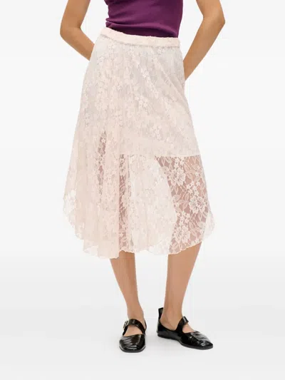 Baum Und Pferdgarten Selmo Floral-lace Midi Skirt In Neutral