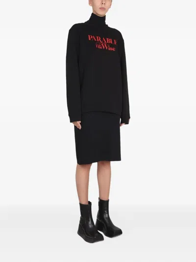 Raf Simons Crewneck Front Print Sweatshirt In Black