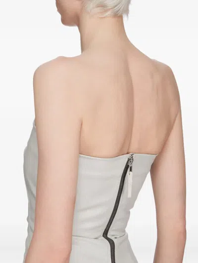 Rick Owens Brown Solid Strapless Top In Brown
