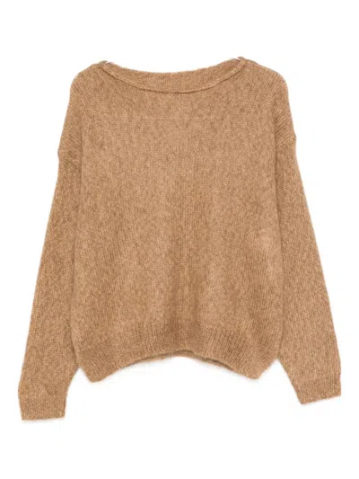 C.t.plage Boat-neck Sweater In Brown