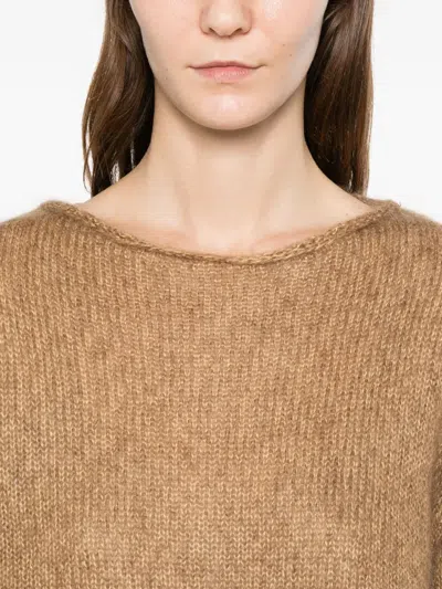 C.t.plage Boat-neck Sweater In Brown