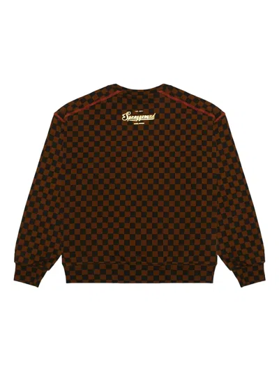 Sprayground Takeover The Throne Checked Sweatshirt In Brown
