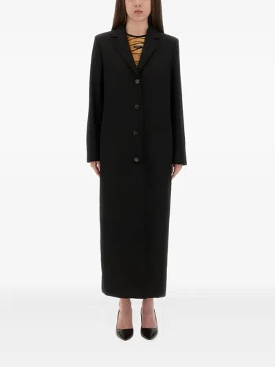Moschino Long Tailored Coat In Black