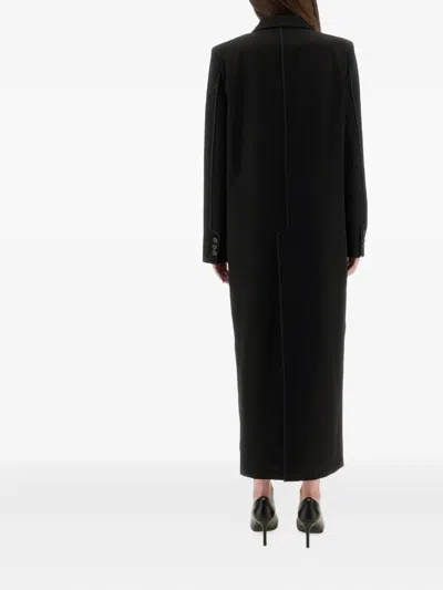 Moschino Long Tailored Coat In Black