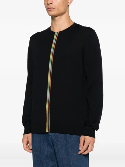 Paul Smith Jersey With Striped Detail In Black