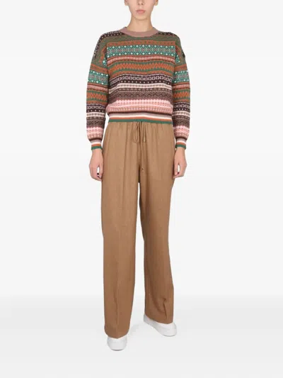 Ballantyne Patterned Long-sleeve Sweater In Multi