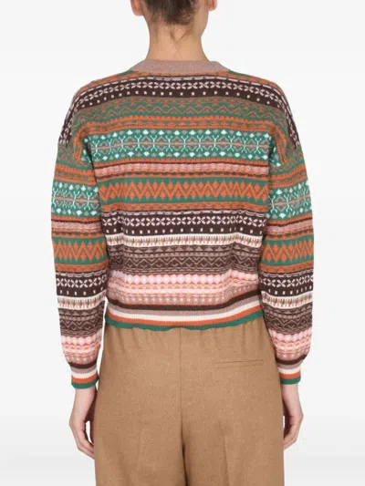 Ballantyne Patterned Long-sleeve Sweater In Multi