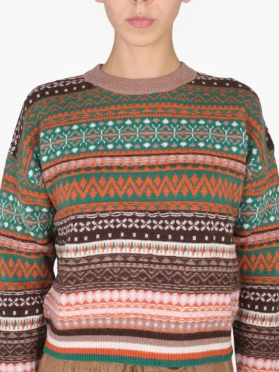 Ballantyne Patterned Long-sleeve Sweater In Multi
