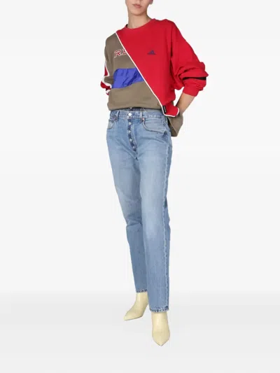 1/off Colourblock Logo Sweatshirt In Red