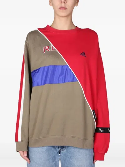 1/off Colourblock Logo Sweatshirt In Red