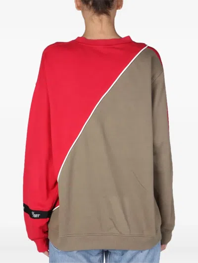 1/off Colourblock Logo Sweatshirt In Red