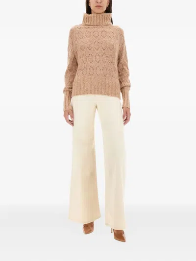 Kiton Textured Knit Turtleneck Shirt With Ribbed Finish In Neutral