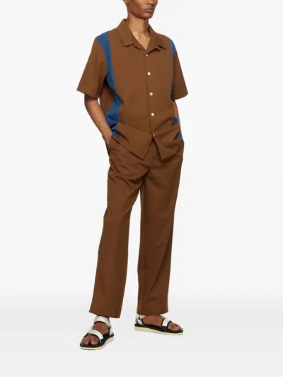 Howlin' Textured Stretch-cotton Trousers In Brown