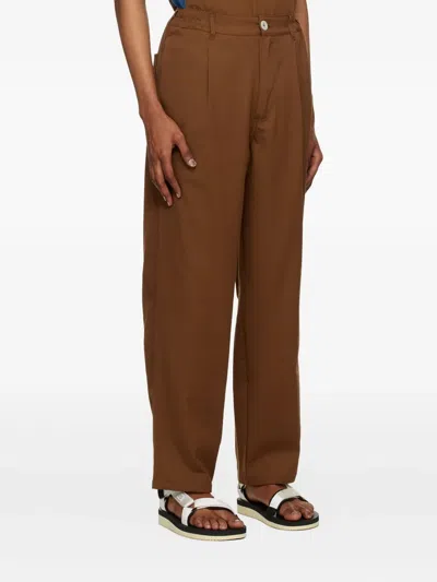 Howlin' Textured Stretch-cotton Trousers In Brown