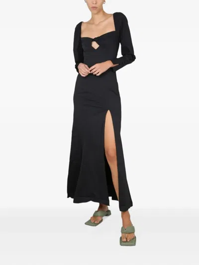 Staud Josephine Poplin Maxi Dress In Black