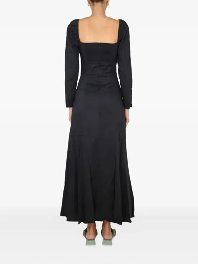 Staud Josephine Poplin Maxi Dress In Black