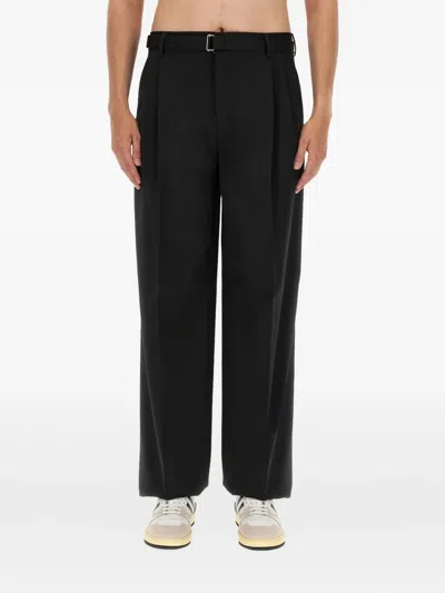 Lanvin Men Wide Leg Pants In Black