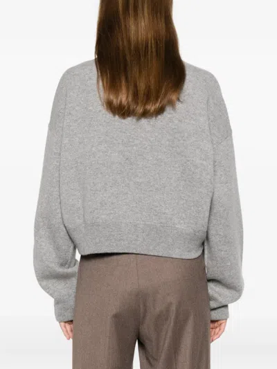 Soft Goat Crew-neck Knitwear In Gray