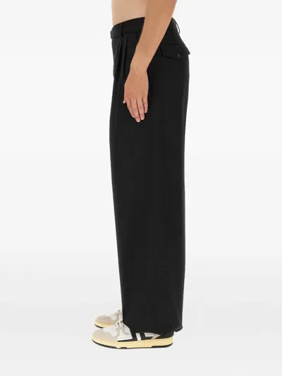 Lanvin Men Wide Leg Pants In Black