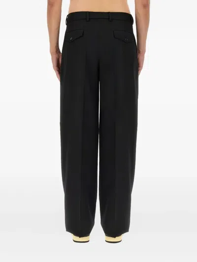 Lanvin Men Wide Leg Pants In Black