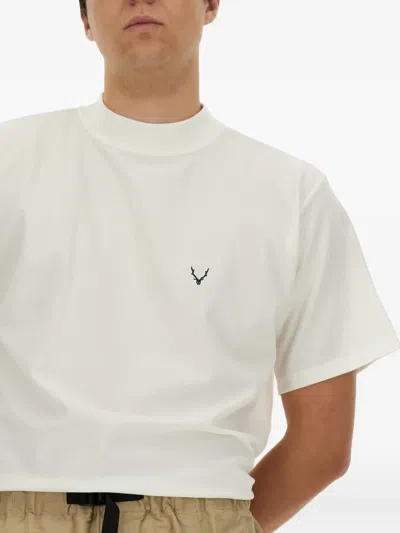 South2 West8 Logo-embroidered T-shirt In White