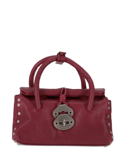 Zanellato Small Dotta Smooth Leather Top Handle Bag In Burgundy