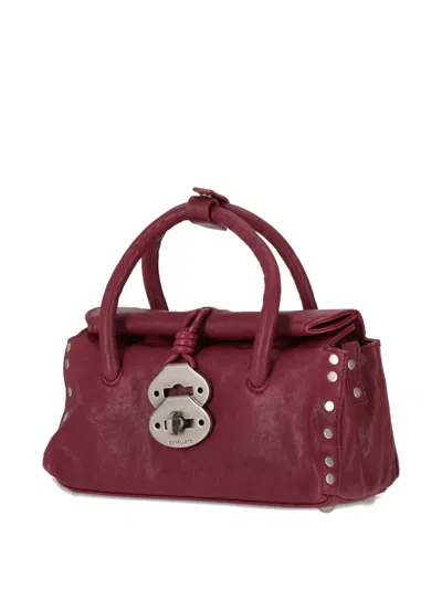 Zanellato Small Dotta Smooth Leather Top Handle Bag In Burgundy
