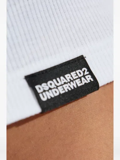 Dsquared2 Ribbed Tank Top In White