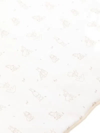 Emporio Armani Rabbit-print Blanket In Neutral