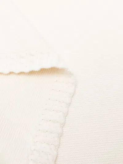 Emporio Armani Embroidered-logo Blanket In Neutral