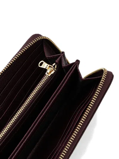 Patrizia Pepe Fly-plaque Zipped Wallet In Brown