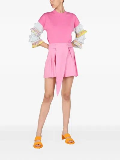 Boutique Moschino Tie-waist Shorts In Pink
