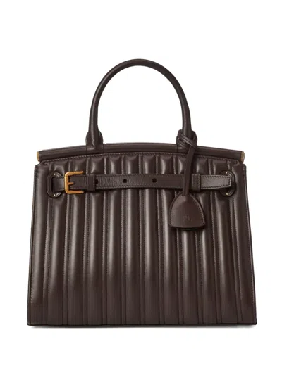 Ralph Lauren Medium Rl50 Quilted Tote Bag In Brown