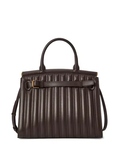 Ralph Lauren Medium Rl50 Quilted Tote Bag In Brown
