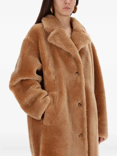 Stand Studio Gabriella Buttoned Coat In Brown