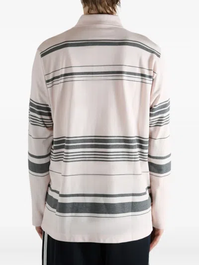 Adidas Originals Striped Polo Shirt In Pink