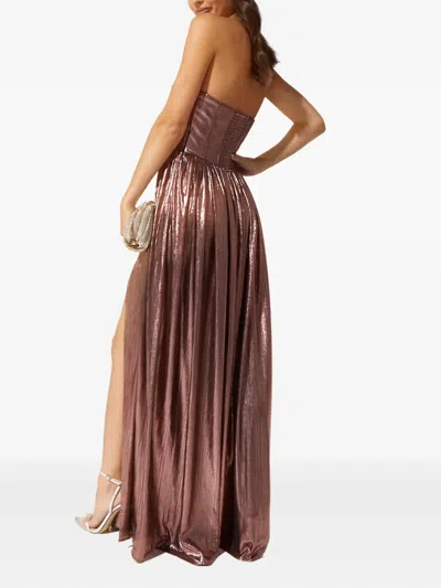 Retroféte Jaden Belted Maxi Dress In Brown