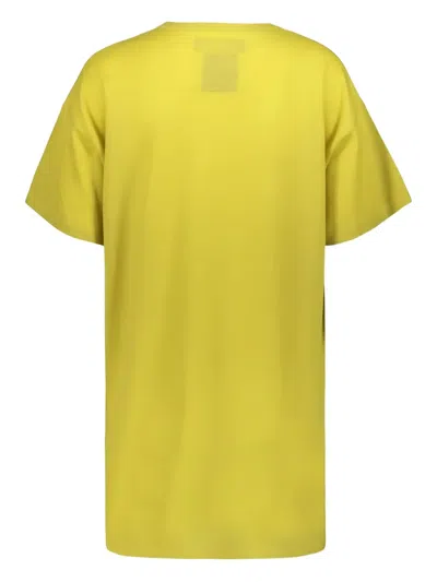 Frenckenberger Round-neck Ribbed Cashmere T-shirt In Yellow