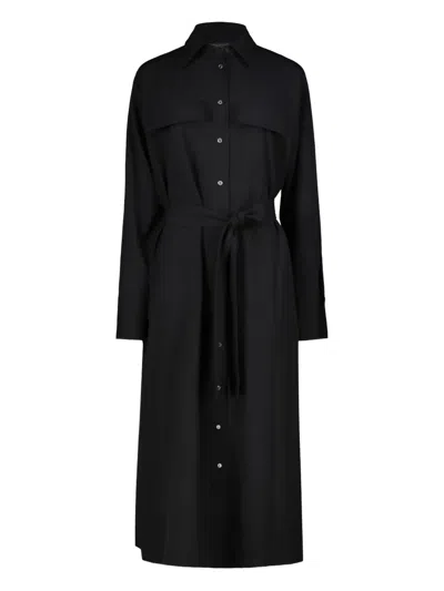 盖袋侧开衩连衣裙