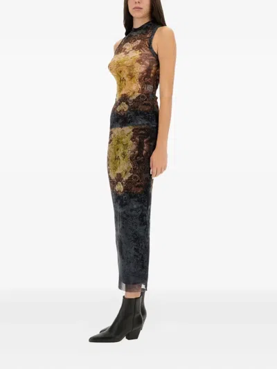 Jean Paul Gaultier Printed-design Sleeveless Top In Neutral