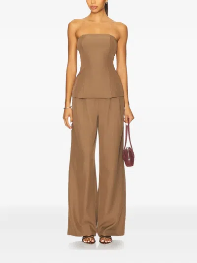 Selia Richwood Lily Pleated Trousers In Brown
