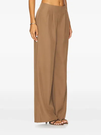 Selia Richwood Lily Pleated Trousers In Brown